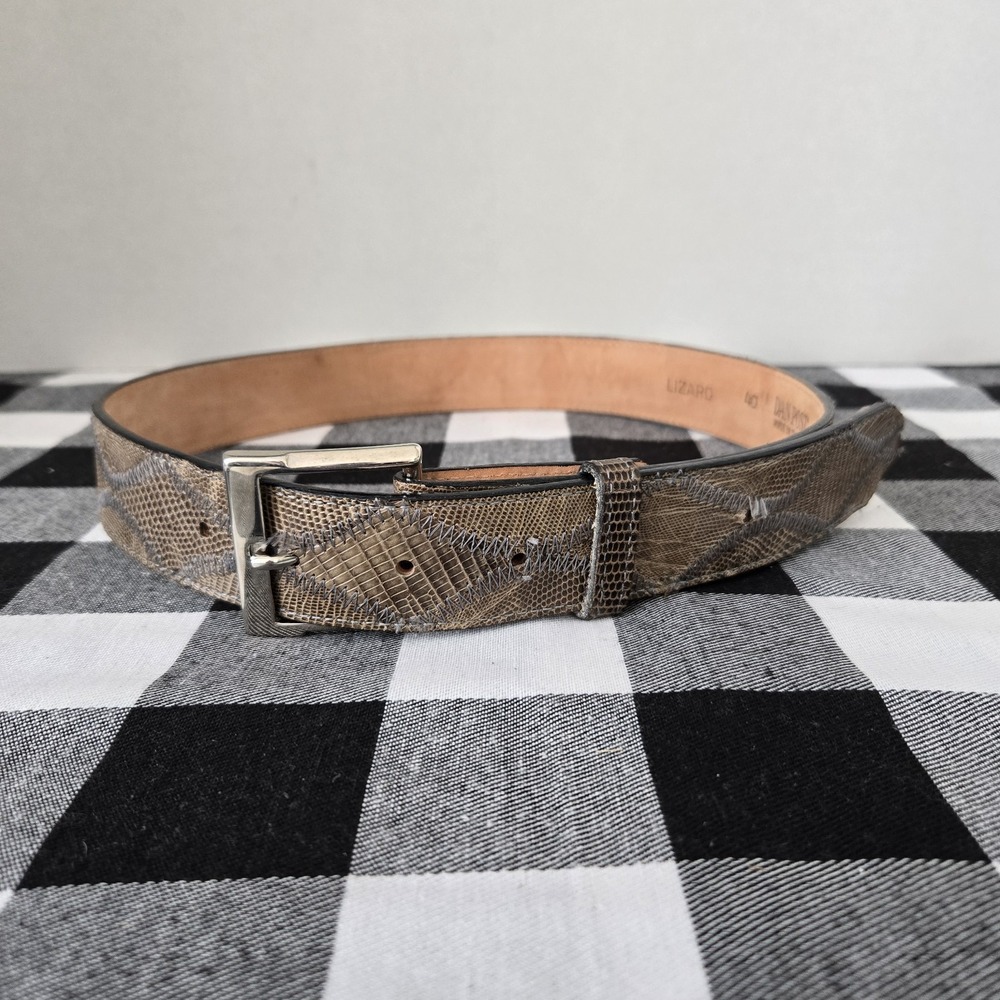 Vintage Dan Post Men's Genuine Lizard Western Belt with Buckle USA Fits 30" -34"
